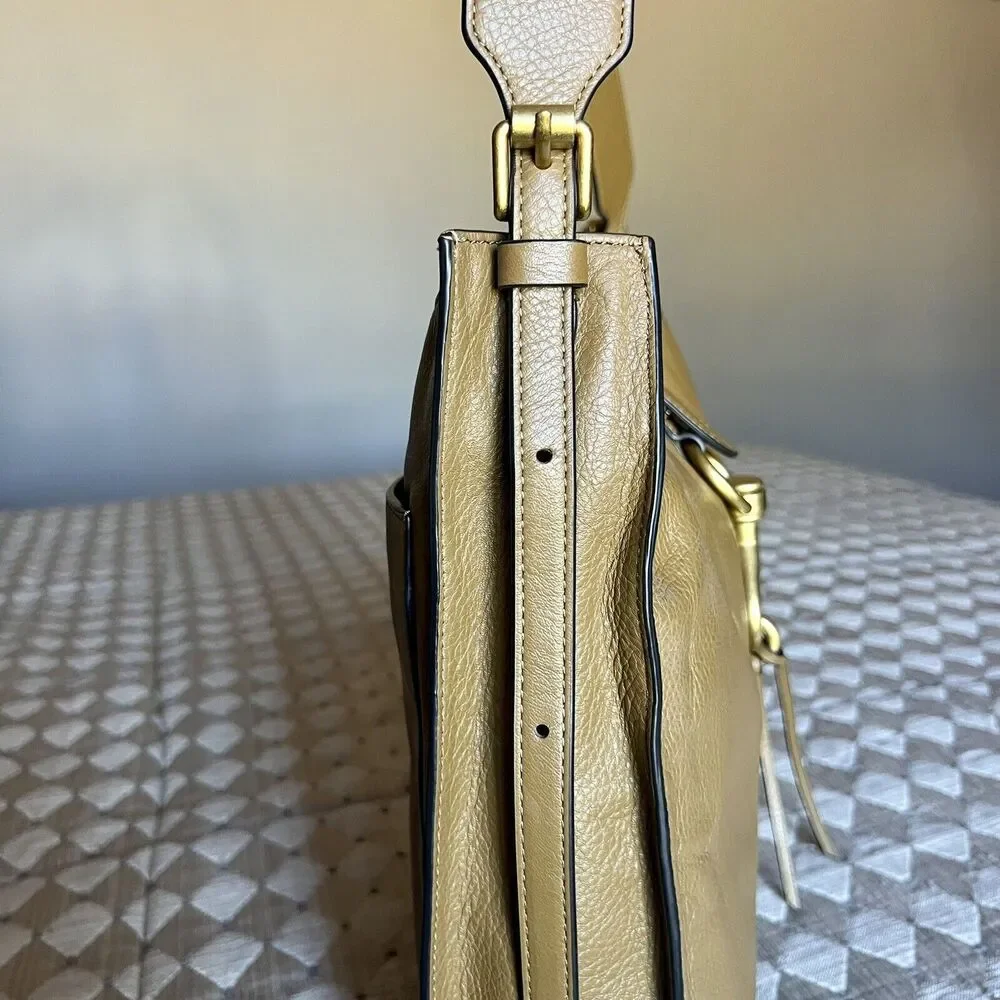 Rebecca Minkoff Megan Seaweed Color Leather Crossbody Shoulder Feedbag Style Bag
